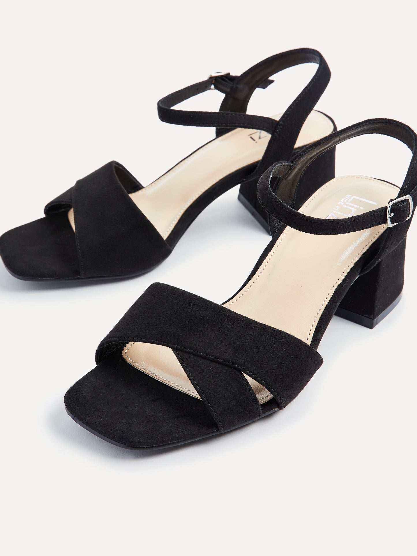 Vivian Wide Fit Black Block Heel Sandals