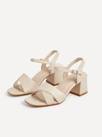 Vivian Wide Fit Nude Block Heel Sandals