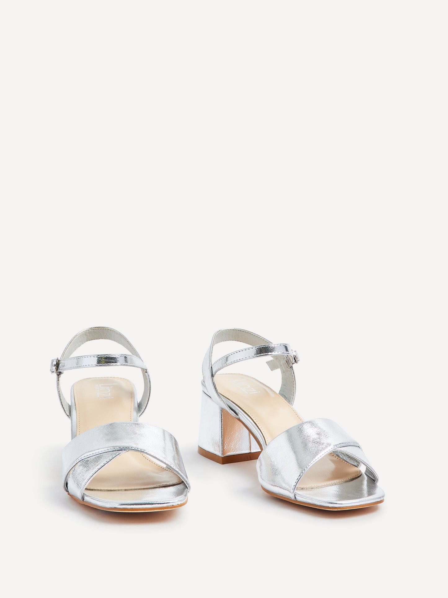 Vivian Wide Fit Silver Block Heel Sandals