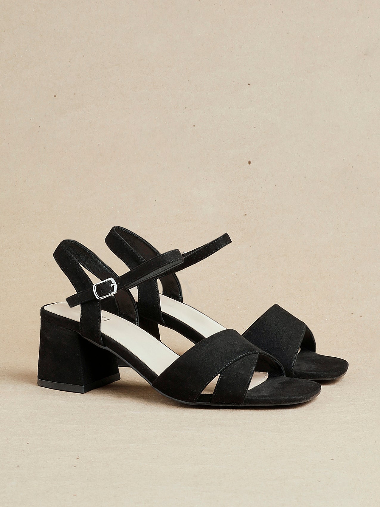 Vivian Wide Fit Black Block Heel Sandals
