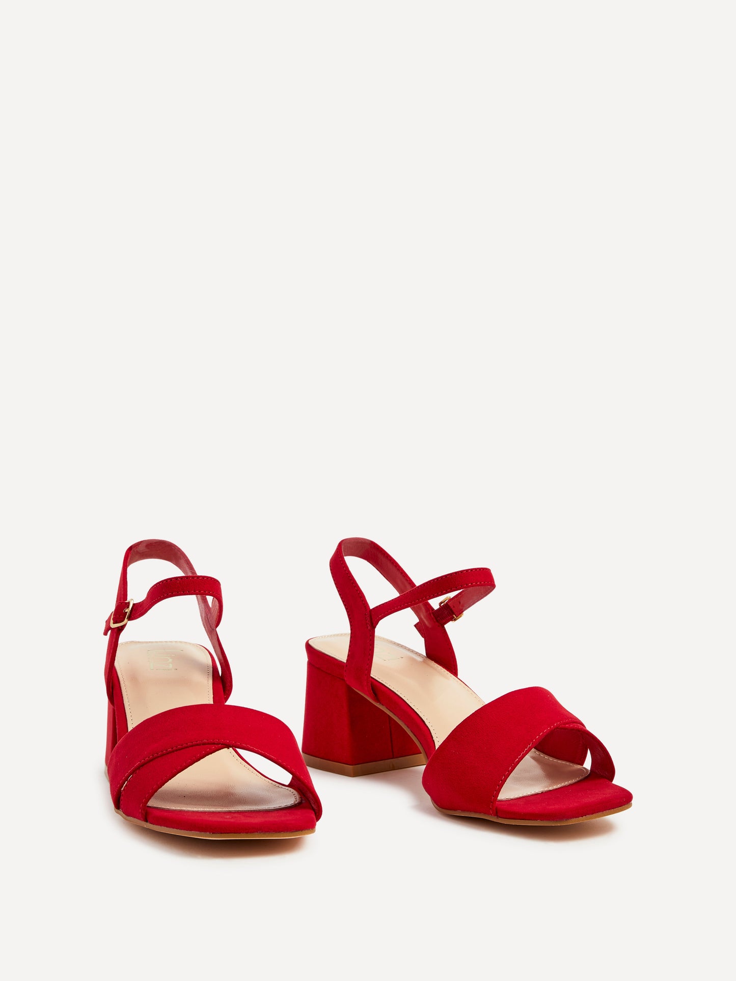 Vivian Wide Fit Red Block Heel Sandals