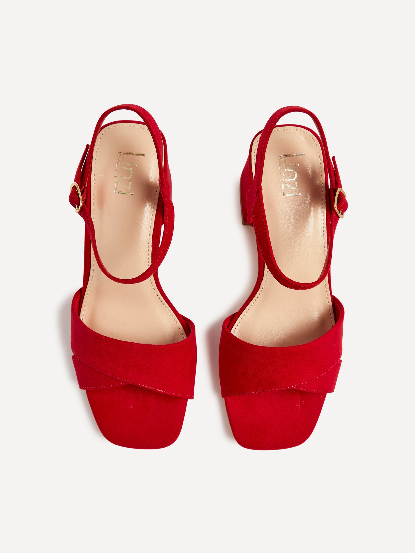 Vivian Wide Fit Red Block Heel Sandals