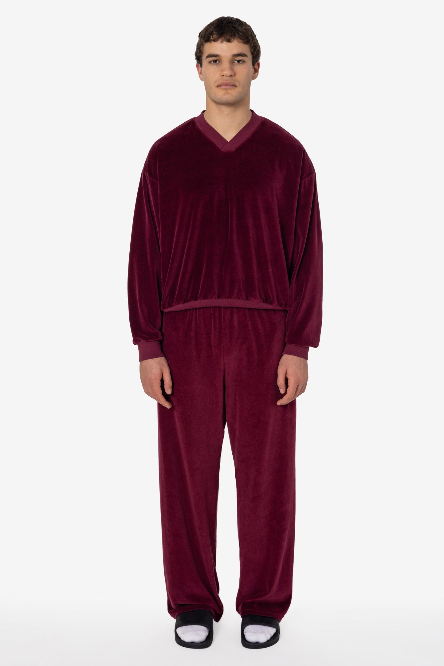 VLR56GD - Garment Dye Velour V-neck Sweatshirt