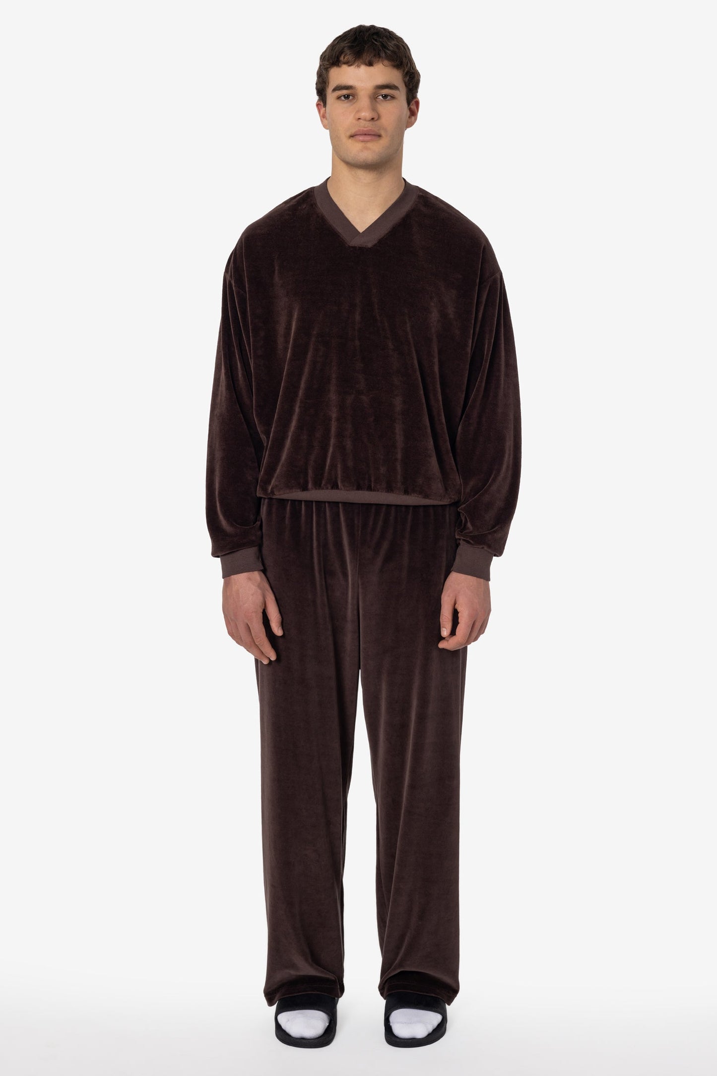 VLR56GD - Garment Dye Velour V-neck Sweatshirt