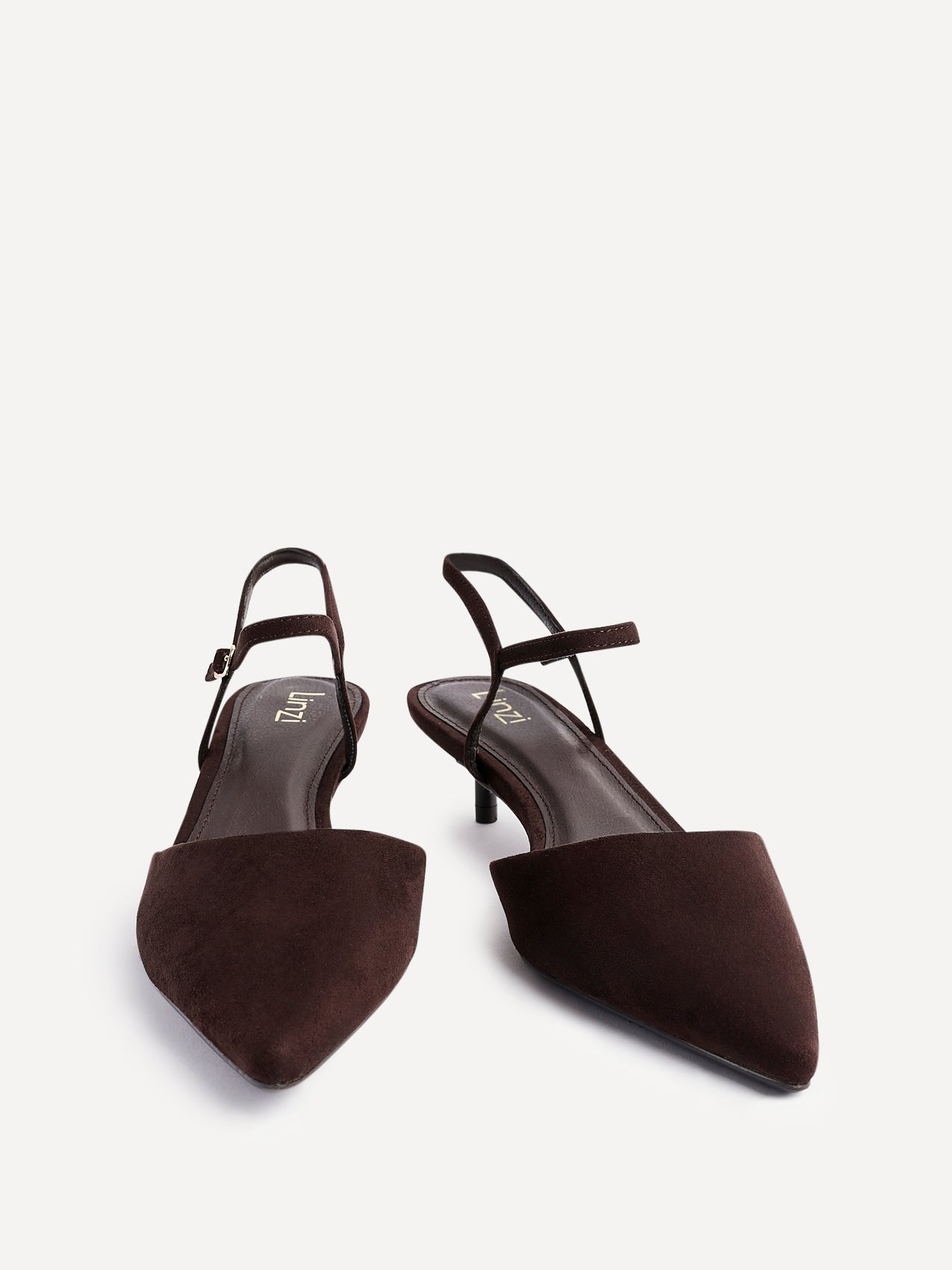 Vogue Brown Faux Suede Kitten Court Heels