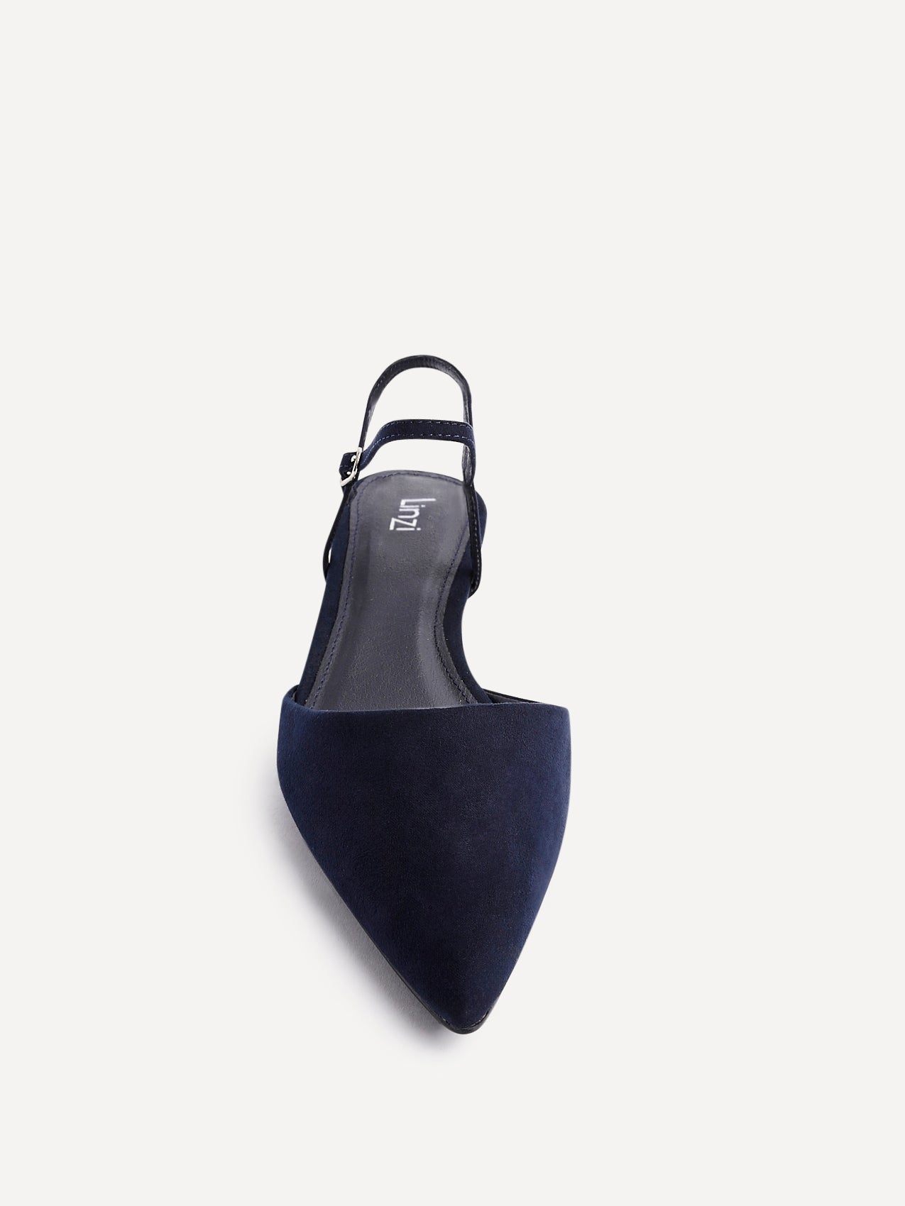 Vogue Navy Faux Suede Kitten Court Heels