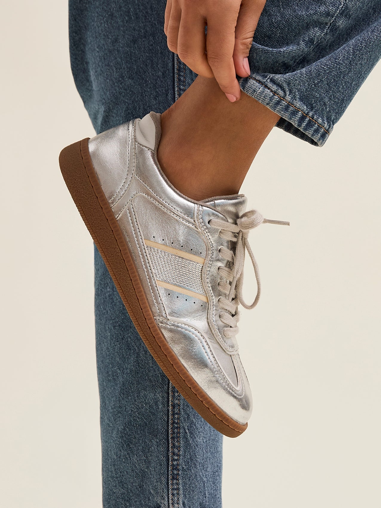 Vortex Silver Trainers