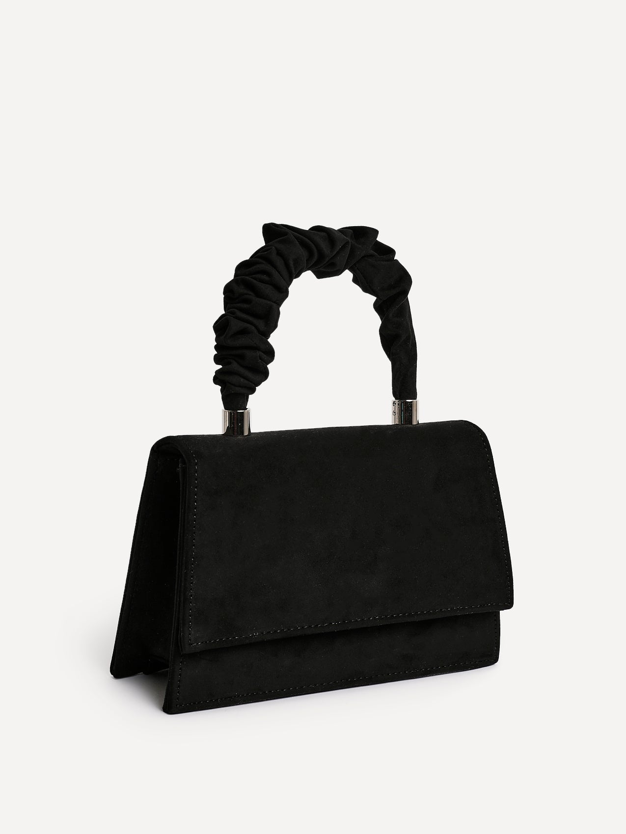 Vow Black Faux Suede Satchel Bag