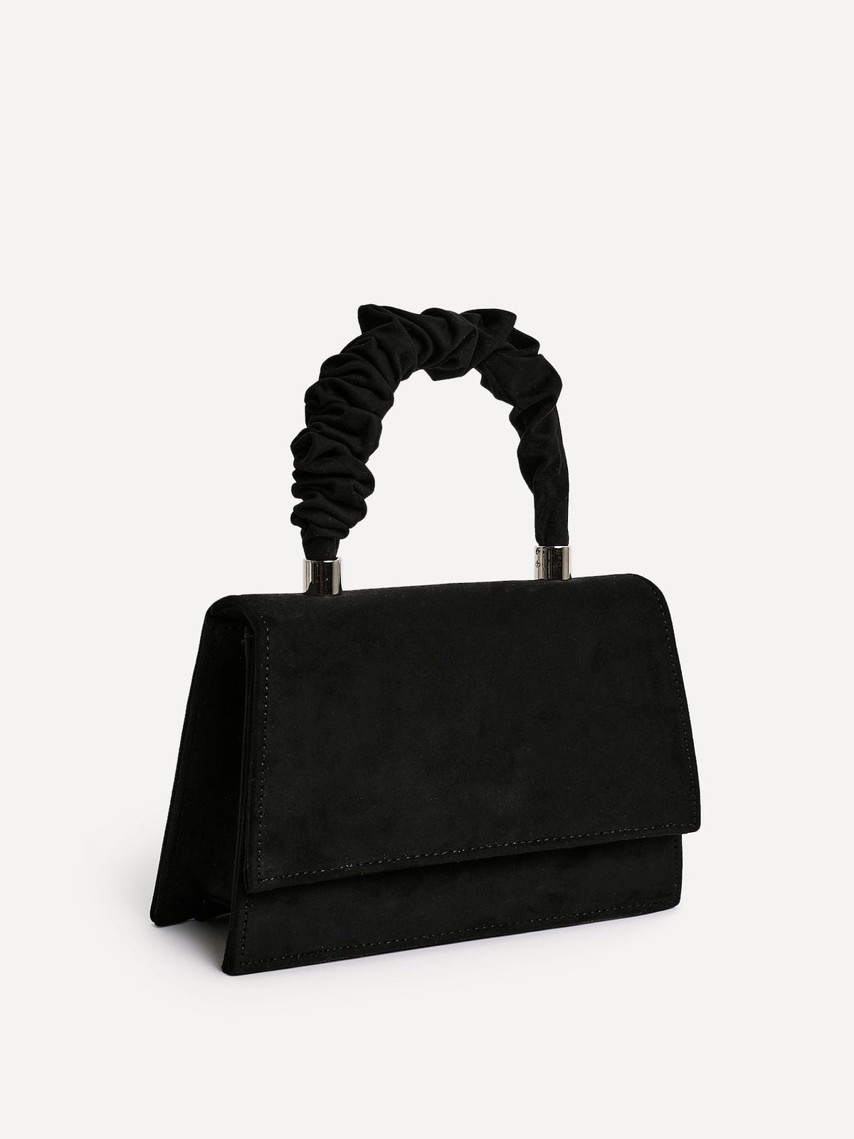 Vow Black Faux Suede Satchel Bag