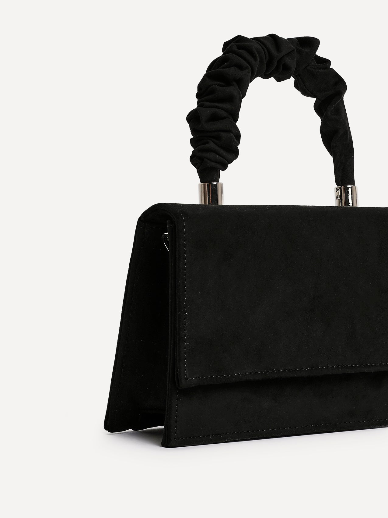 Vow Black Faux Suede Satchel Bag
