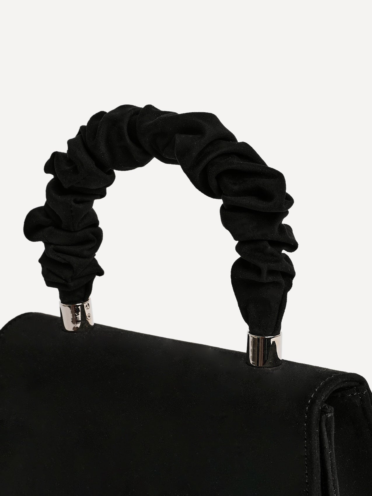 Vow Black Faux Suede Satchel Bag