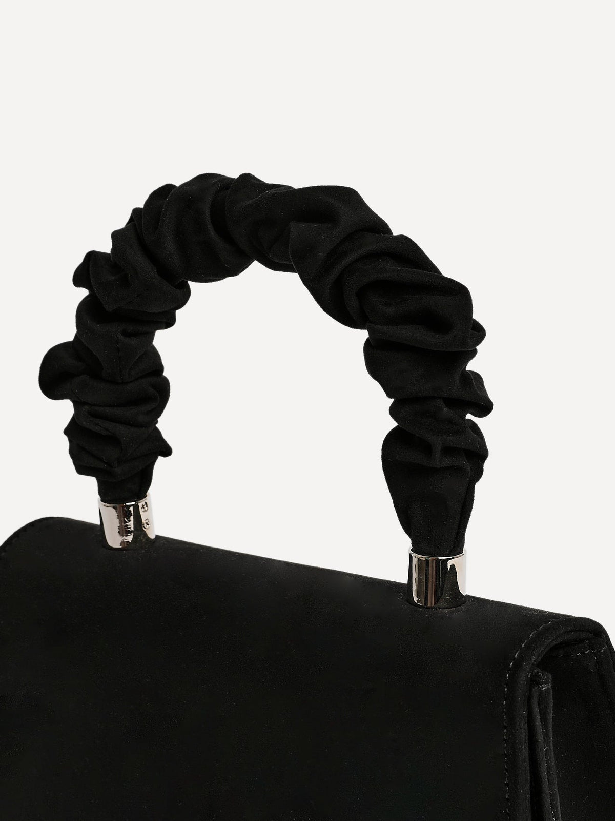 Vow Black Faux Suede Satchel Bag