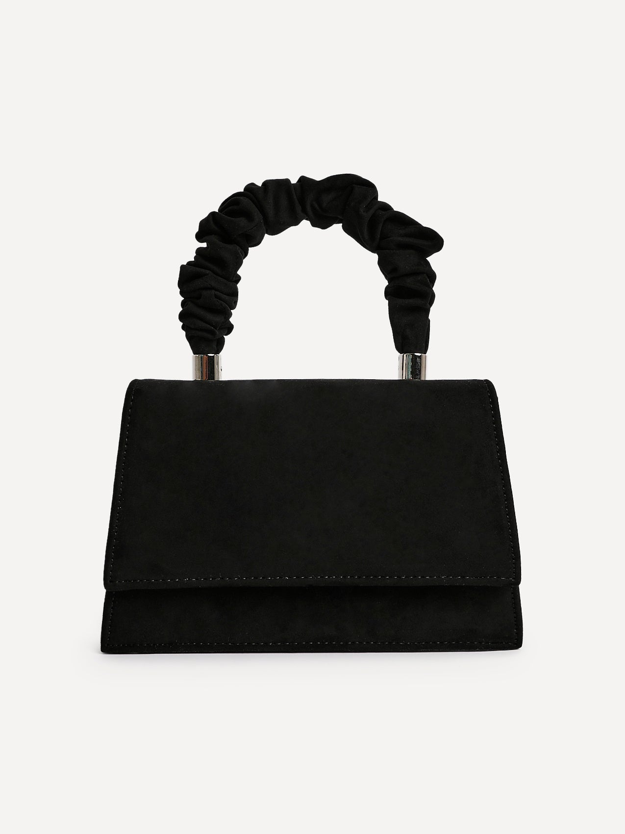Vow Black Faux Suede Satchel Bag