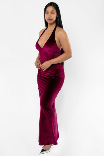 VVT8374 - Velvet Halter Maxi Dress