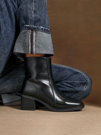 Wander Black Heeled Ankle Boots