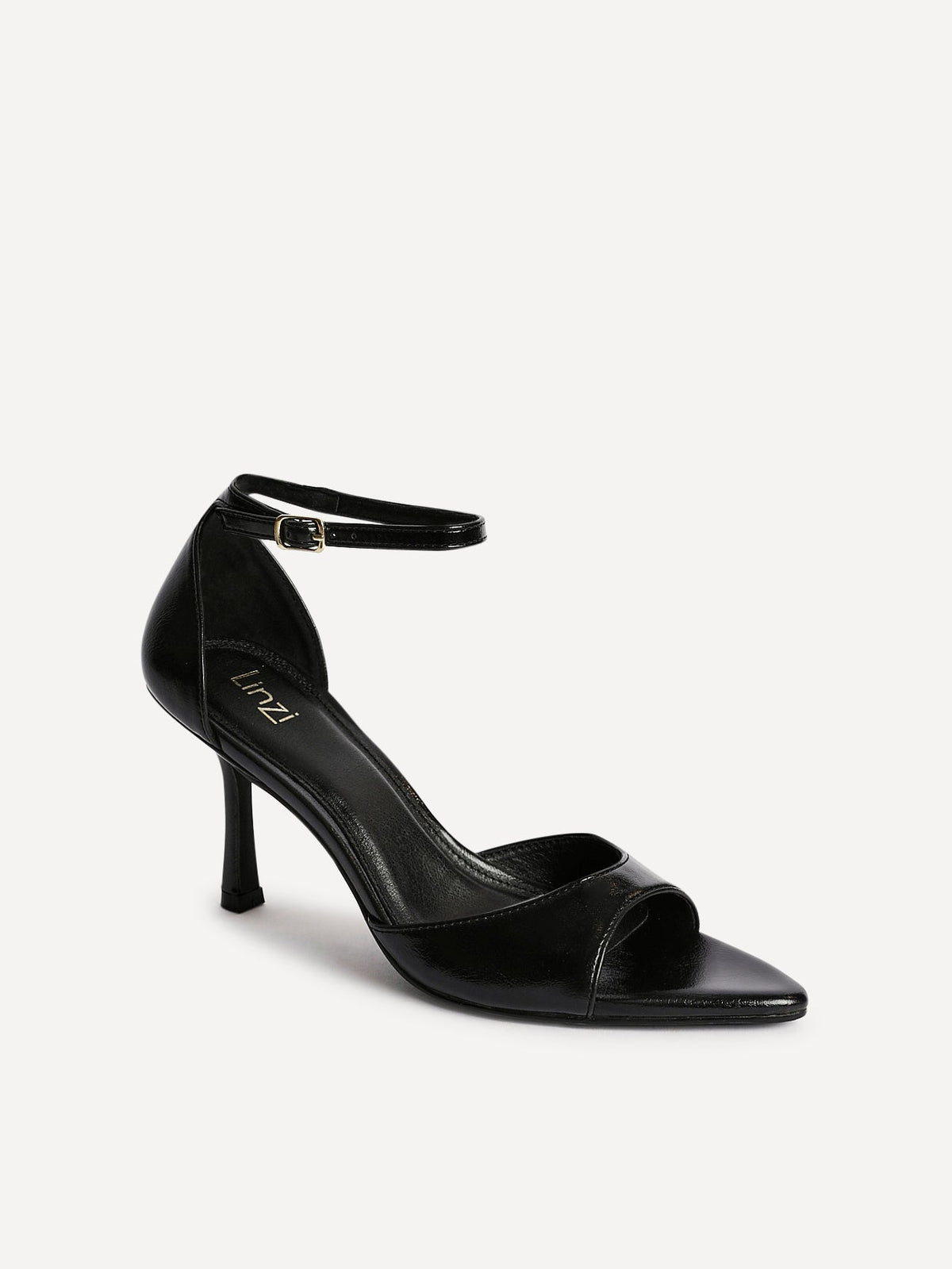 Wanted Black Faux Leather Pointed Toe Heels