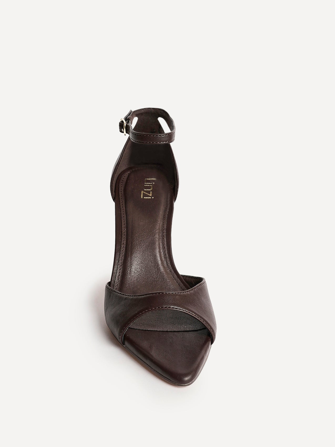 Wanted Brown Faux Leather Pointed Toe Heels