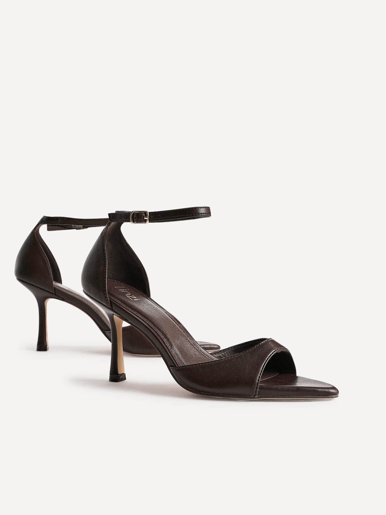 Wanted Brown Faux Leather Pointed Toe Heels