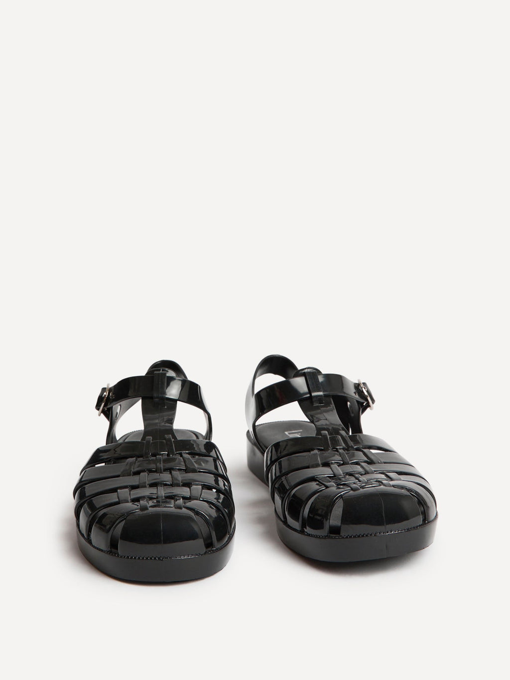 Wave Black Jelly Flat Sandals