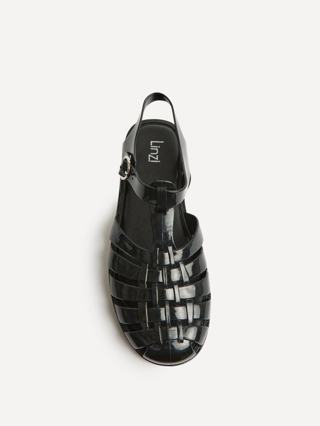 Wave Black Jelly Flat Sandals