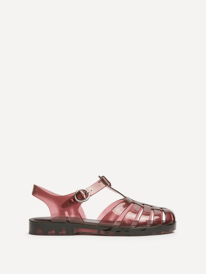 Wave Brown Jelly Flat Sandals
