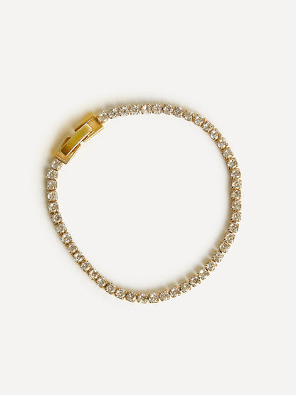 Wedlock Gold Crystal Tennis Bracelet