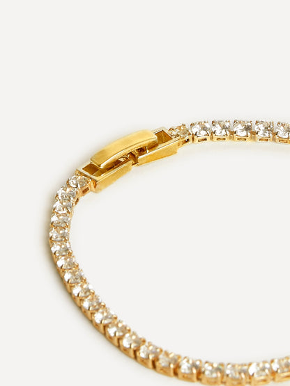 Wedlock Gold Crystal Tennis Bracelet