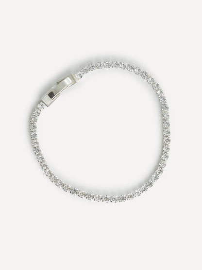 Wedlock Silver Crystal Tennis Bracelet