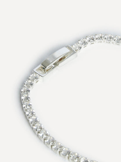 Wedlock Silver Crystal Tennis Bracelet