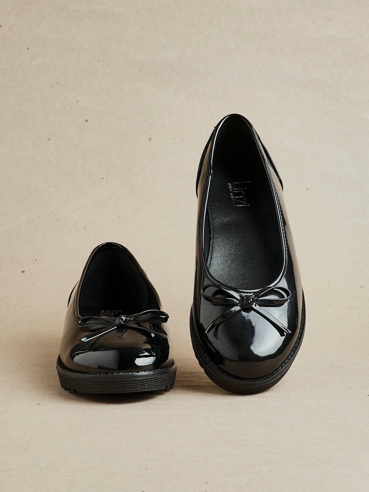 Wendi Wide Fit Black Patent Pumps