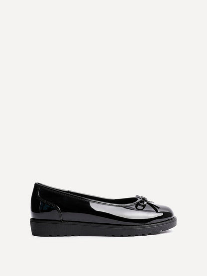 Wendi Wide Fit Black Patent Pumps