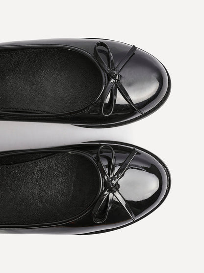 Wendi Wide Fit Black Patent Pumps