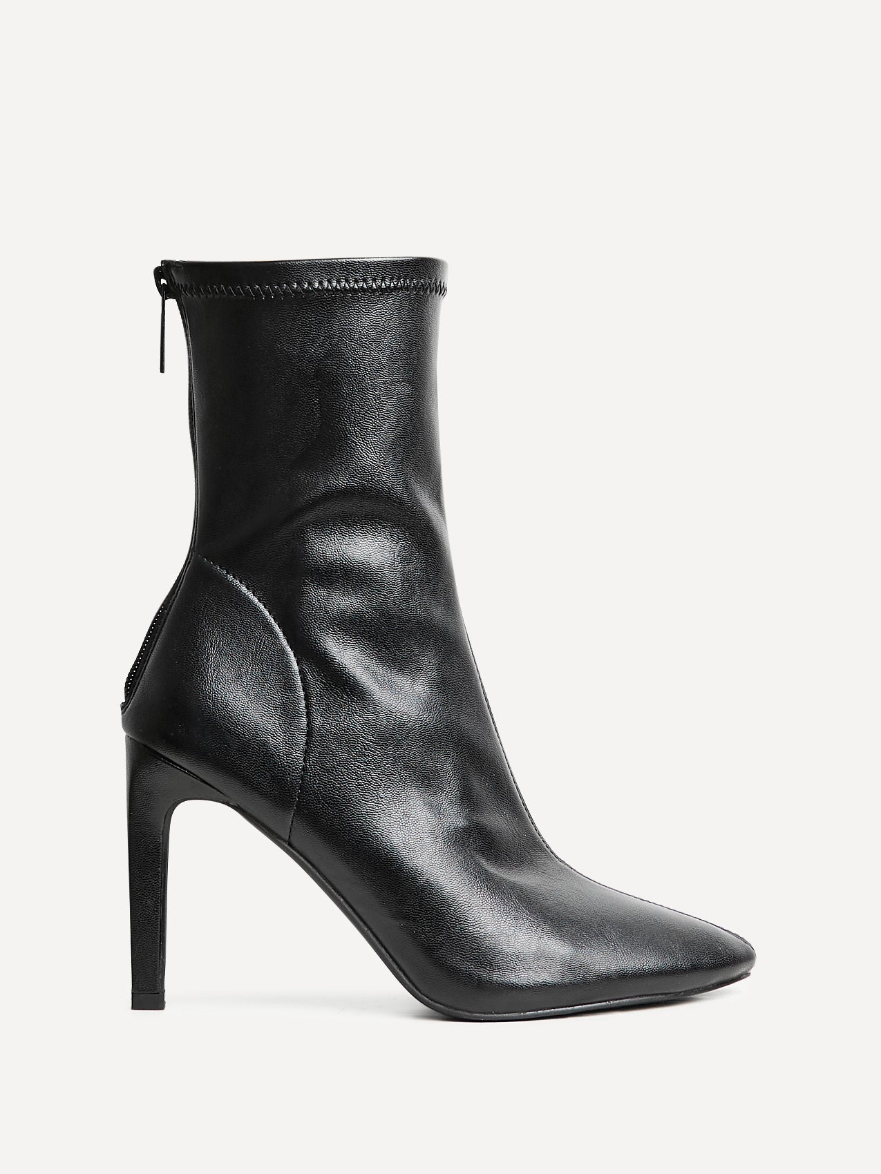 West Black Pointed Heeled Ankle Boots