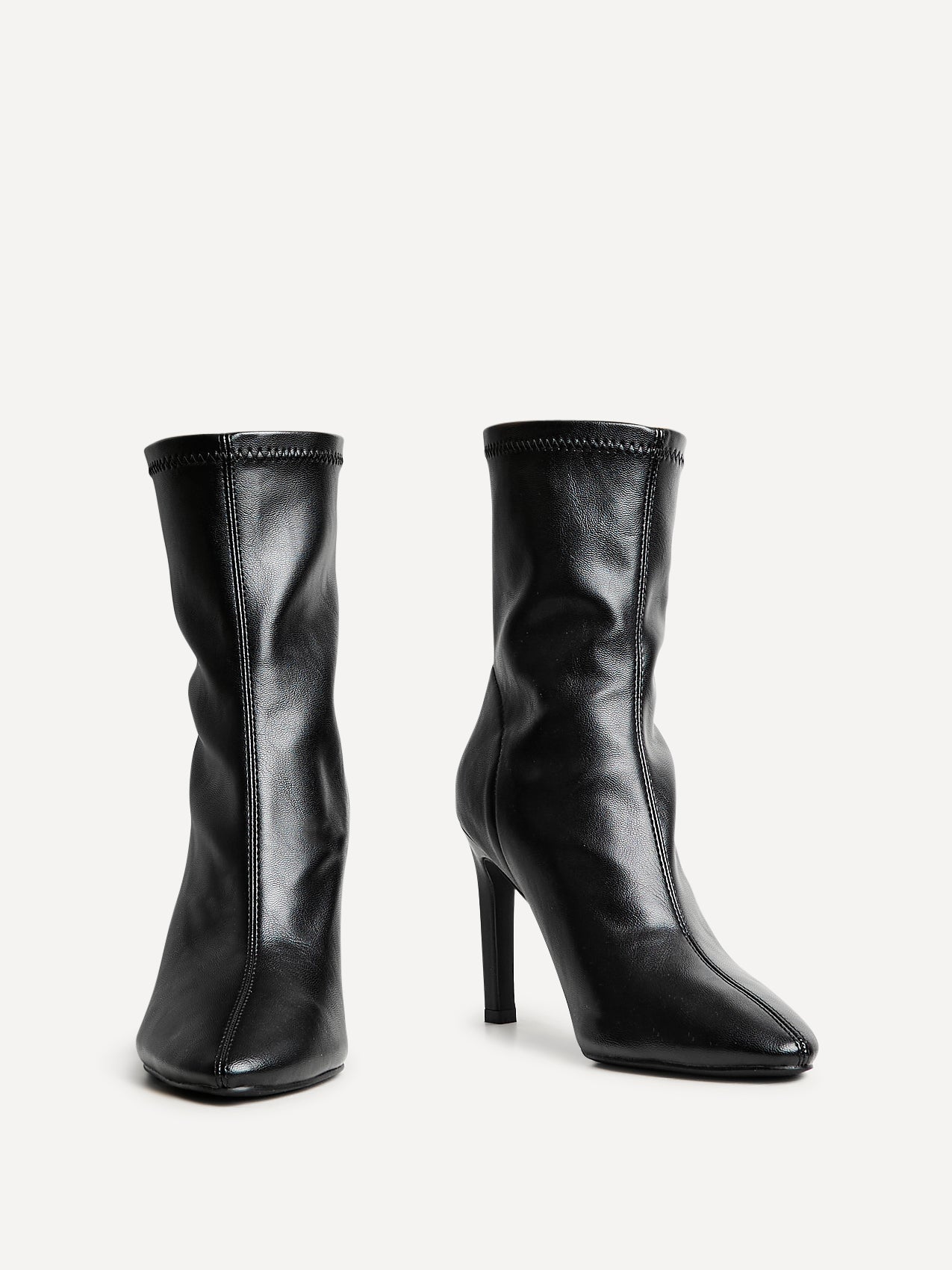 West Black Pointed Heeled Ankle Boots