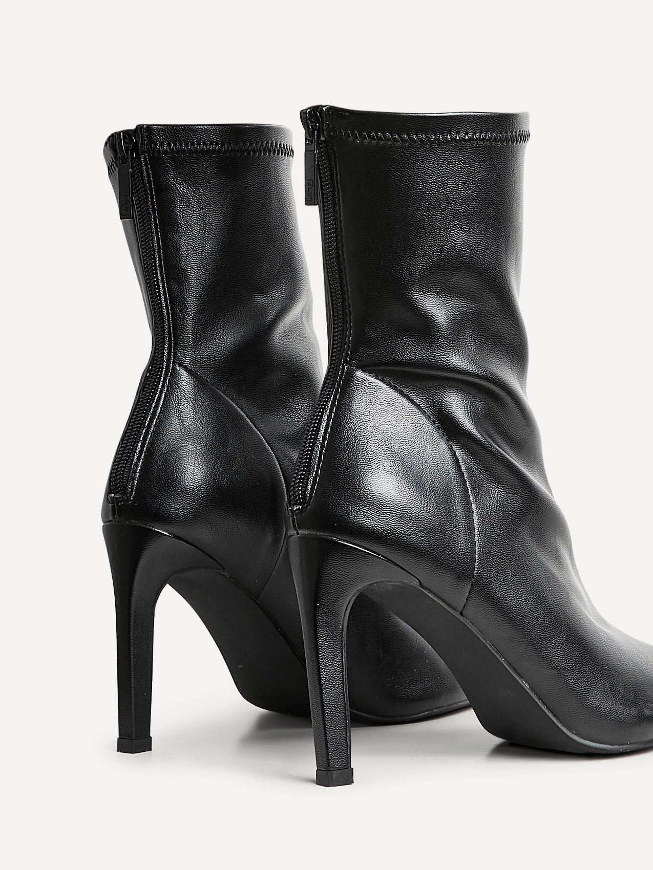 West Black Pointed Heeled Ankle Boots