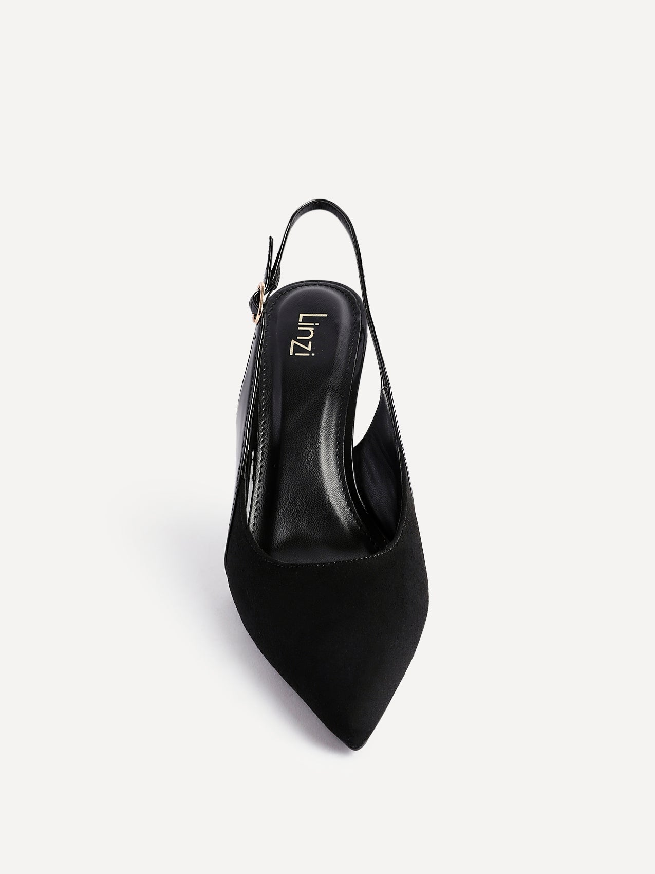 Wink Black Faux Suede Two Tone Court Heels