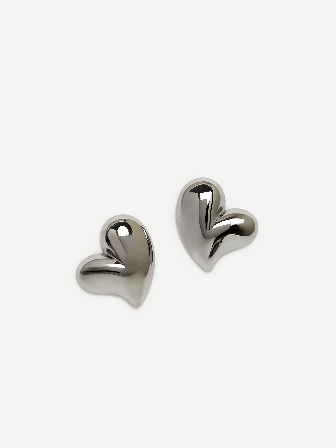 Wish Silver Wave Heart Stud Earrings