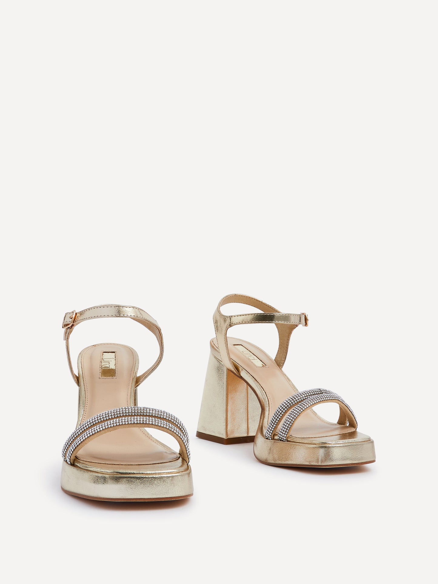 Xandra Gold Diamante Platform Heels