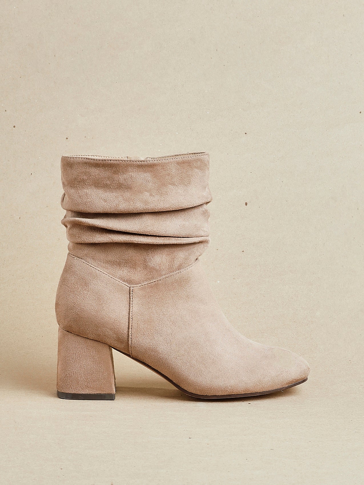 Zayda Wide Fit Mocha Heeled Ankle Boots