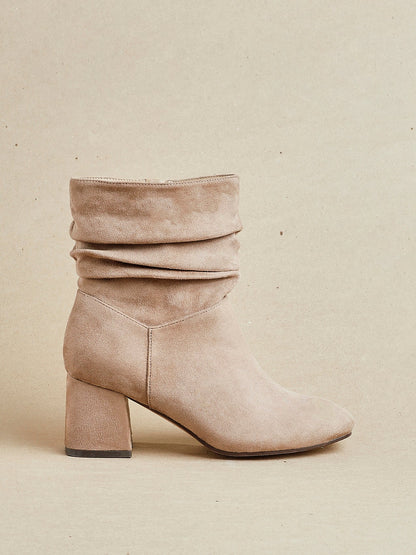 Zayda Wide Fit Mocha Heeled Ankle Boots