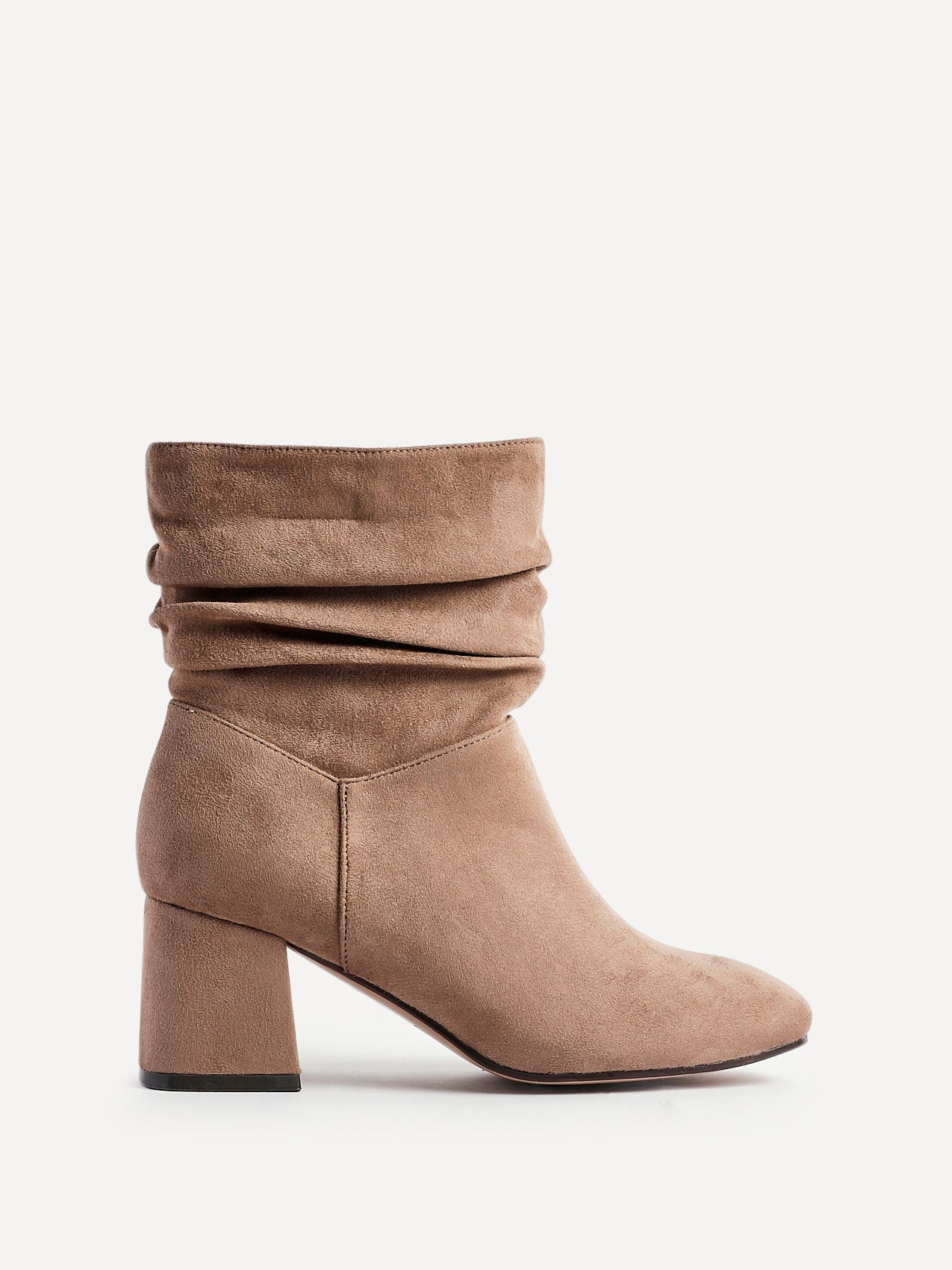 Zayda Wide Fit Mocha Heeled Ankle Boots