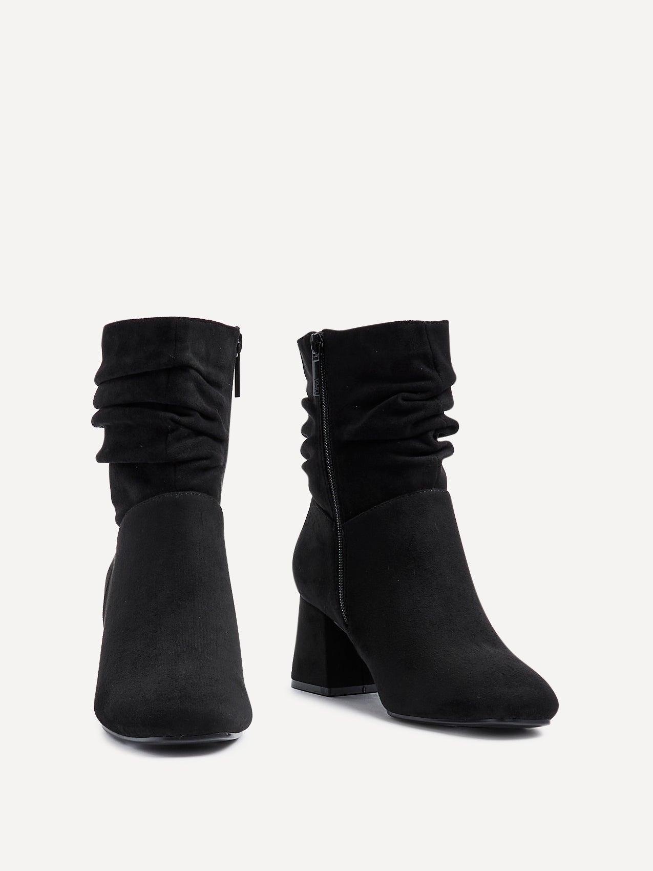 Zayda Wide Fit Black Heeled Ankle Boots