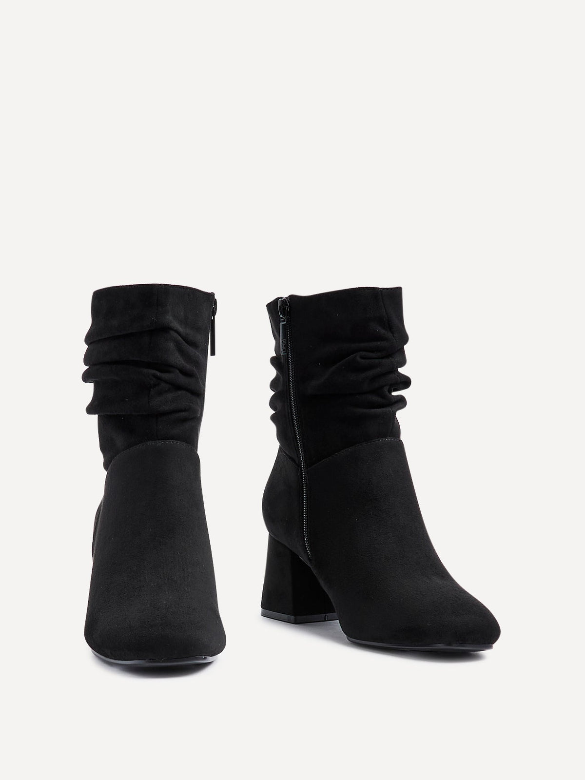 Zayda Wide Fit Black Heeled Ankle Boots