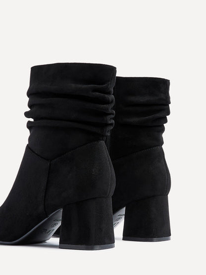 Zayda Wide Fit Black Heeled Ankle Boots