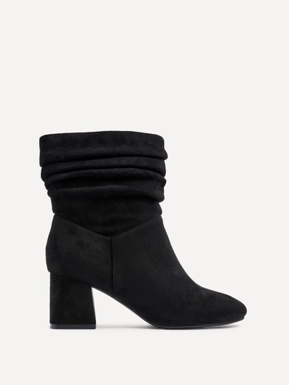 Zayda Wide Fit Black Heeled Ankle Boots