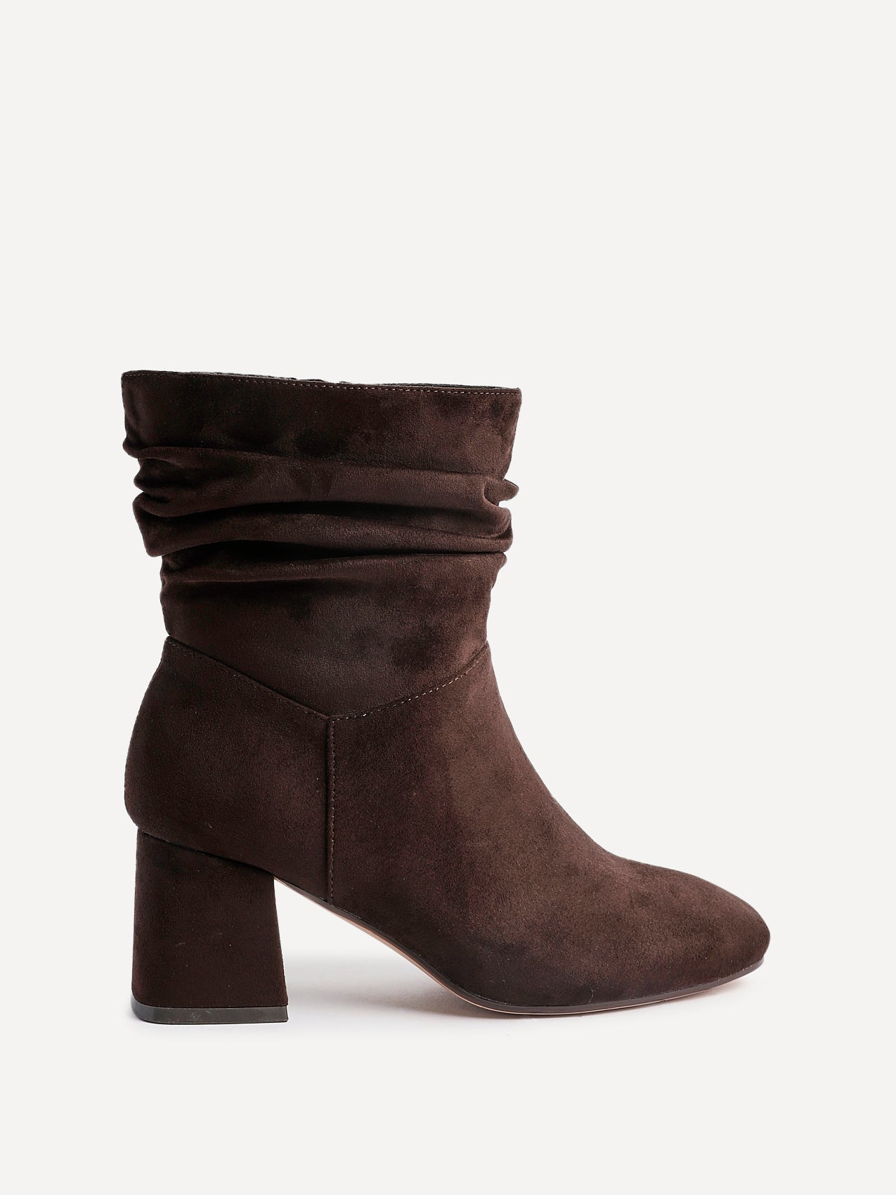 Zayda Wide Fit Brown Heeled Ankle Boots