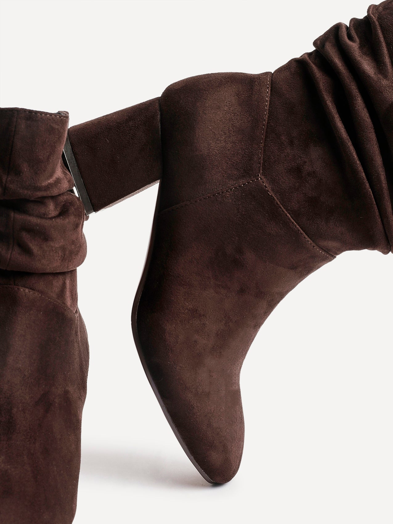 Zayda Wide Fit Brown Heeled Ankle Boots