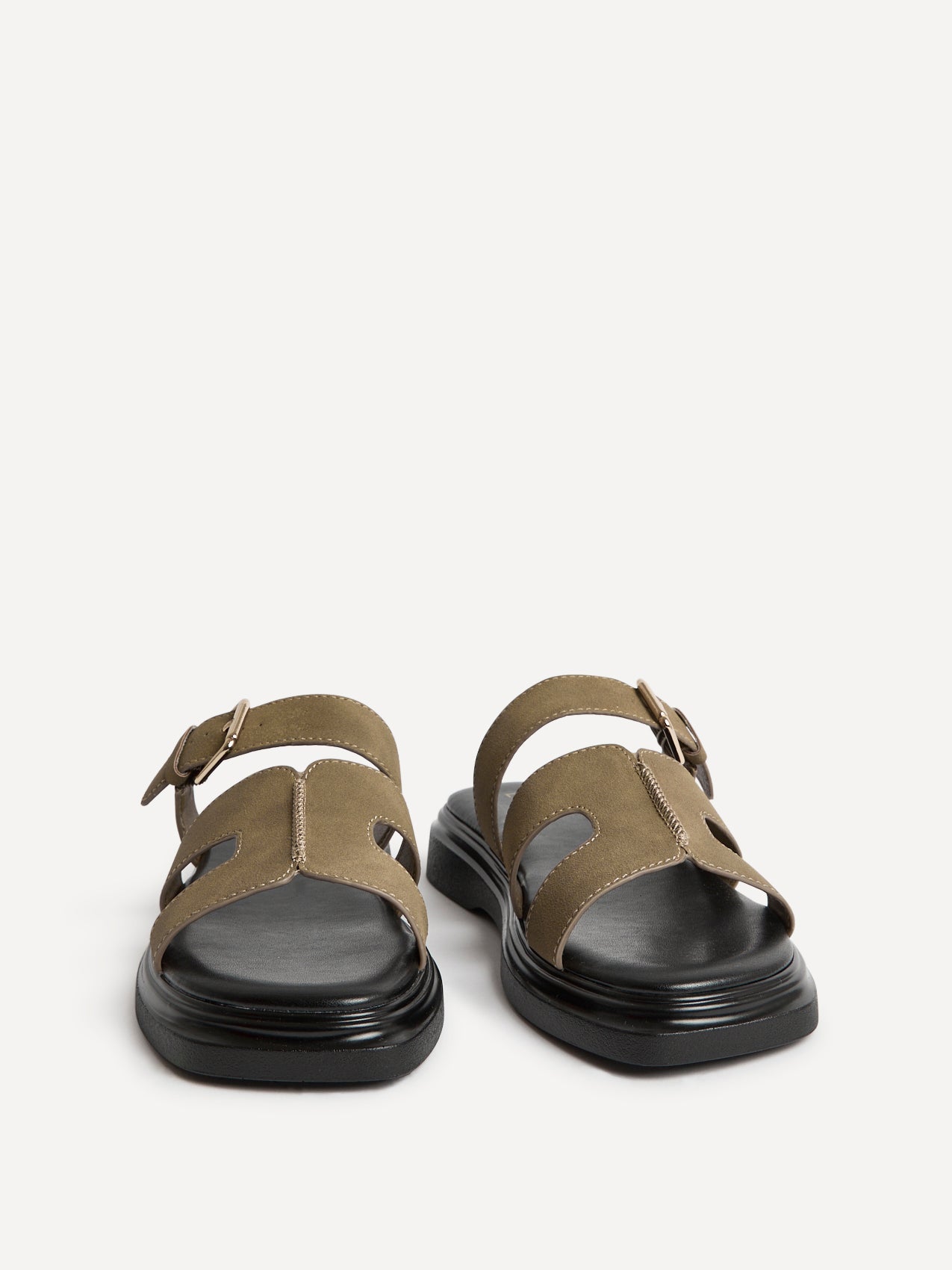 Zella Taupe Faux Suede Sandals