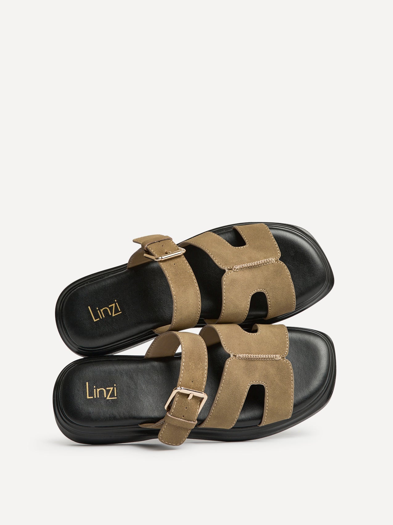 Zella Taupe Faux Suede Sandals
