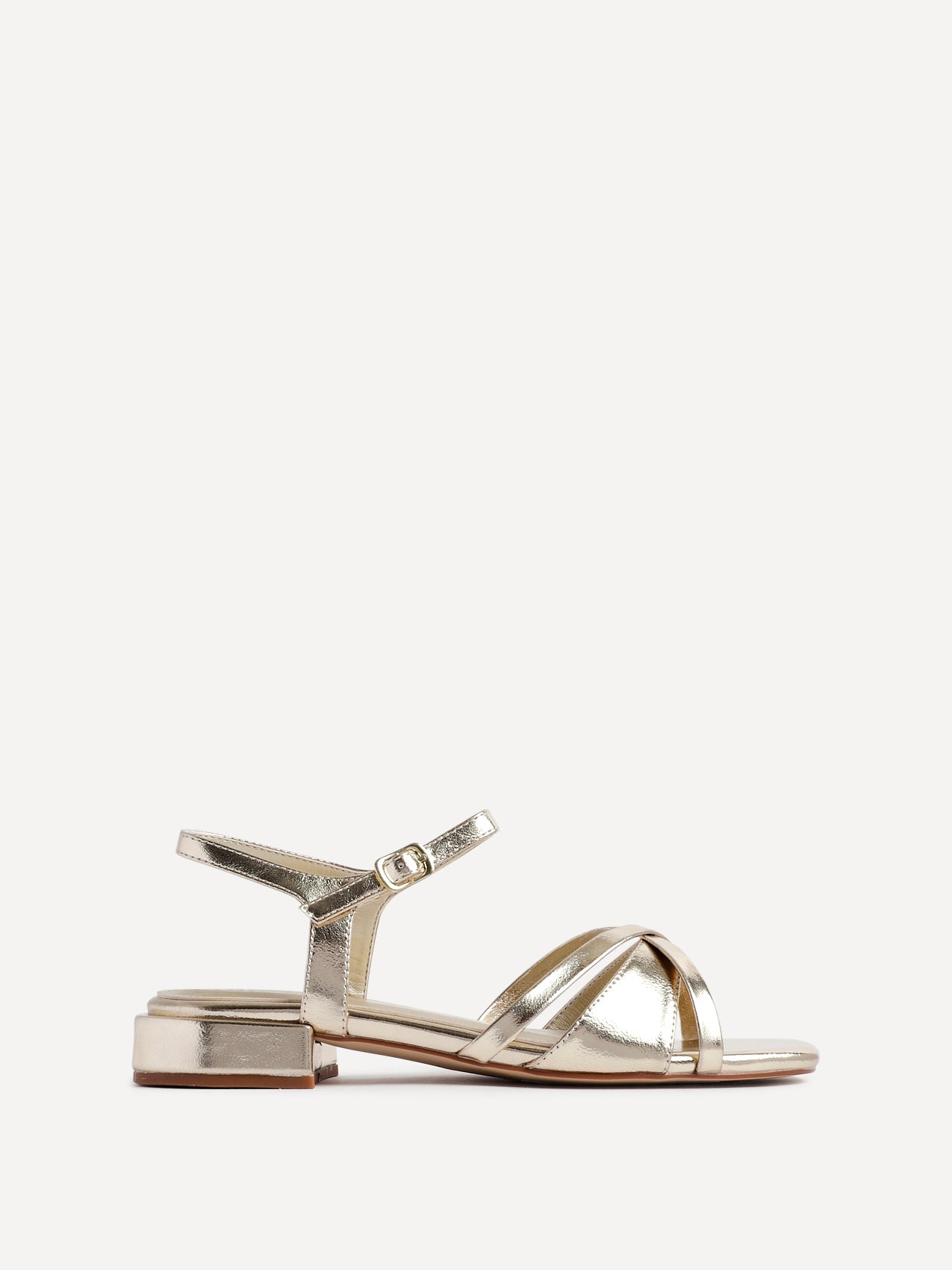 Zenna Gold Strappy Low Sandals